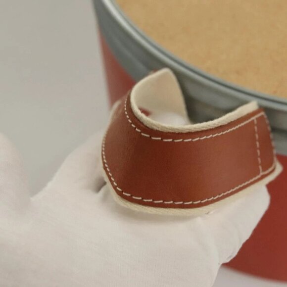 HERMES Saddle Box Wood Orange Silver Auth - Picture 7 of 16